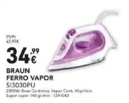 Radio Popular Braun ferro vapor S13030PU promoção