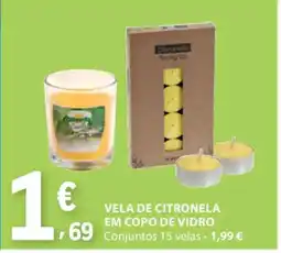 E.Leclerc Vela de Citronela em Copo de Vidro promoção