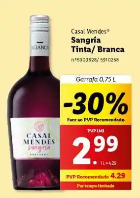 Lidl Casal Mendes Sangria Tinta/Branca promoção