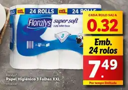 Lidl Floralys Papel Higiénico 3 Folhas XXL promoção