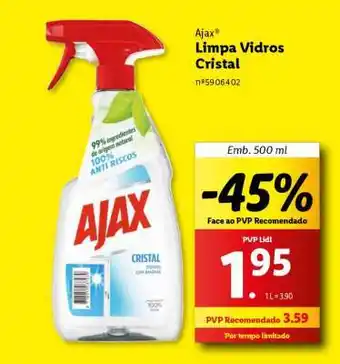 Lidl Ajax Limpa Vidros Cristal promoção