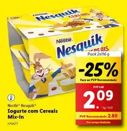 Lidl Nestlé Nesquik Iogurte com Cereais Mix-in promoção