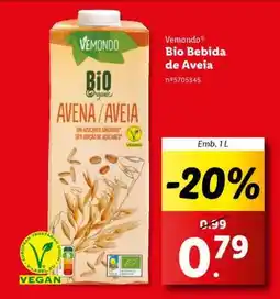 Lidl Vemondo Bio Bebida de Aveia promoção