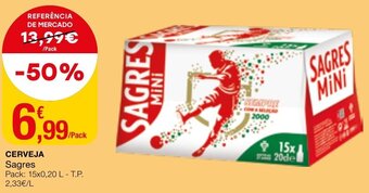 Intermarché Cerveja Sagres 15x0,20L promoção