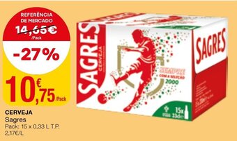 Intermarché Cerveja Sagres 15x0,33L promoção