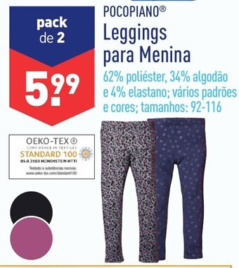 Pocopiano Leggings para Menina 92-116