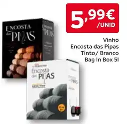 Amanhecer Vinho Encosta das Pipas Tinto Branco Bag In Box promoção