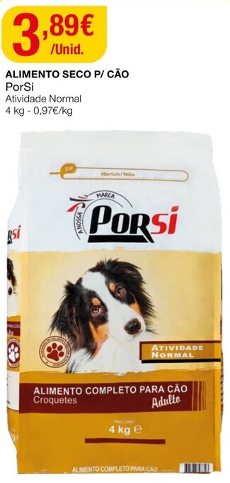 Intermarché Alimento Seco P/ Cão PorSi 4kg promoção