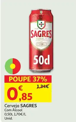Auchan Cerveja SAGRES Com Álcool promoção