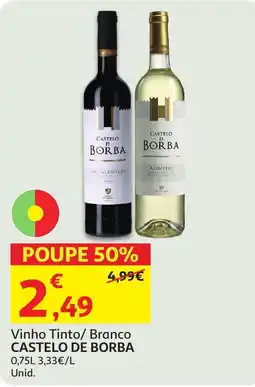 Auchan Vinho Tinto/ Branco CASTELO DE BORBA promoção