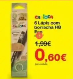 Staples 6 Lápis com borracha HB Eco promoção