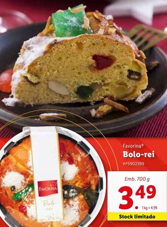 Lidl Favorina Bolo-rei 700g promoção