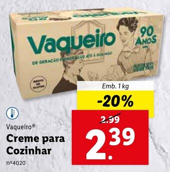Lidl Vaqueiro Creme para Cozinhar 1kg promoção