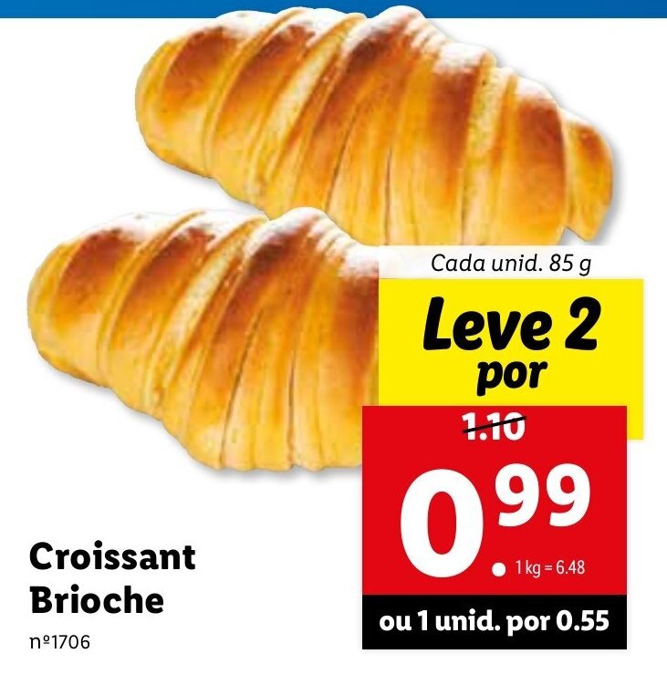 Promoção Croissant Brioche 85g em Lidl