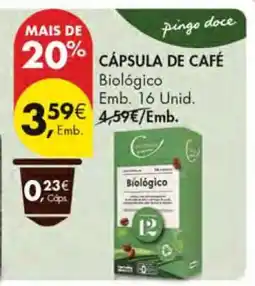 Pingo Doce Cápsula de Café Biológico promoção