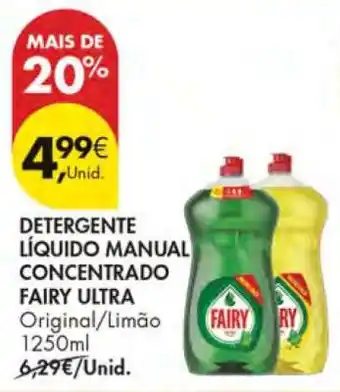 Pingo Doce Detergente Líquido Manual Concentrado Fairy Ultra promoção