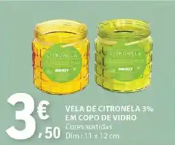 E.Leclerc Vela de Citronela 3% em Copo de Vidro promoção