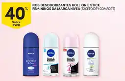 Continente Nos desodorizantes roll on e stick femininos da marca nivea (exceto dry comfort) promoção