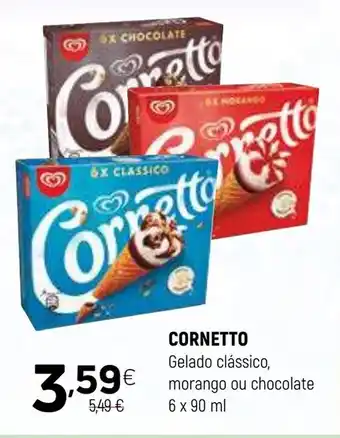 Coviran CORNETTO Gelado clássico, morango ou chocolate promoção