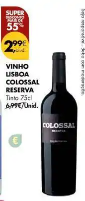 Pingo Doce Vinho Lisboa Colossal Reserva promoção