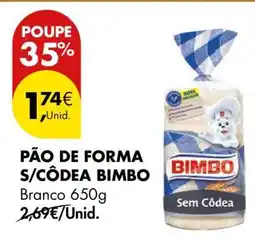 Pingo Doce Pão de Forma S/ Côdea Bimbo promoção