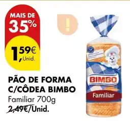 Pingo Doce PÃO DE FORMA C/CÔDEA BIMBO Familiar 700g promoção