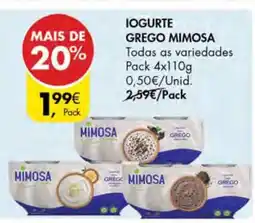 Pingo Doce Iogurte Grego Mimosa promoção