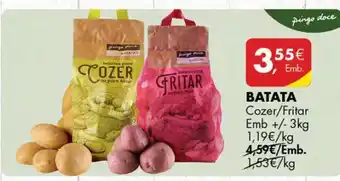 Pingo Doce BATATA Cozer/Fritar promoção