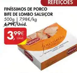 Pingo Doce FINÍSSIMOS DE PORCO BIFE DE LOMBO SALSICOR promoção