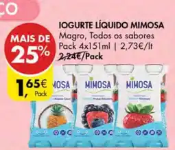 Pingo Doce Iogurte Líquido Mimosa promoção