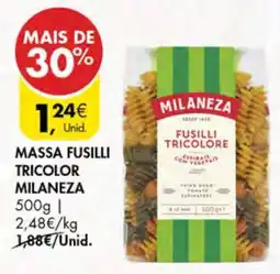 Pingo Doce Massa Fusilli Tricolor Milaneza promoção