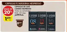 Pingo Doce Cápsulas de Café L'Animo Nespresso promoção