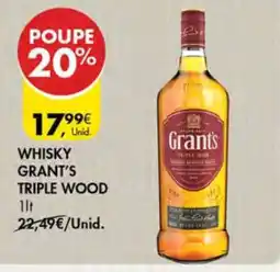 Pingo Doce WHISKY GRANT'S TRIPLE WOOD 1LT promoção