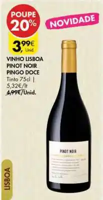Pingo Doce VINHO LISBOA PINOT NOIR PINGO DOCE promoção