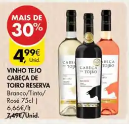 Pingo Doce Vinho Tejo Cabeça de Toiro Reserva promoção