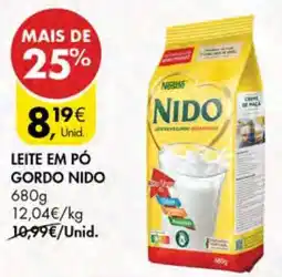 Pingo Doce LEITE EM PÓ GORDO NIDO promoção