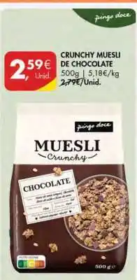 Pingo Doce Crunchy Muesli de Chocolate promoção