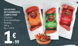 E.Leclerc Salsichas de Churrasco Campo Fino promoção