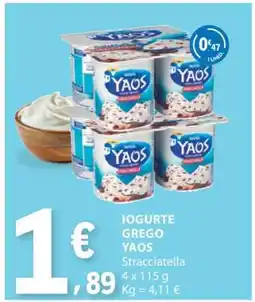 E.Leclerc Iogurte Grego Yaos Stracciatella promoção