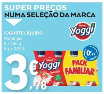 E.Leclerc Iogurte Líquido Yoggi Morango promoção