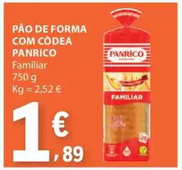 E.Leclerc Pão de Forma com Côdea Panrico promoção