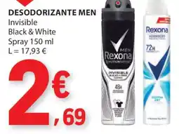 E.Leclerc Desodorante Men Invisible Black & White Spray 150 ml promoção