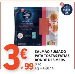 E.Leclerc SALMÃO FUMADO PATA TOSTAS FATIAS RONDE DES MERS promoção
