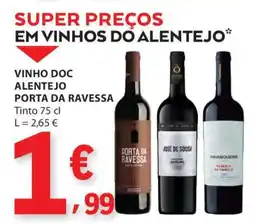 E.Leclerc VINHO DOC ALENTEJO PORTA DA RAVESSA promoção