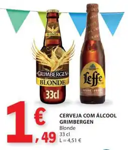 E.Leclerc CERVEJA COM ÁLCOOL GRIMBERGEN promoção