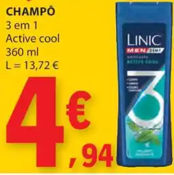 E.Leclerc Champô 3 em 1 Active Cool promoção
