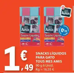 E.Leclerc Snacks Líquidos para Gato Tous Mes Amis promoção