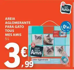 E.Leclerc AREIA AGLOMERANTE PARA GATO TOUS MES AMIS promoção