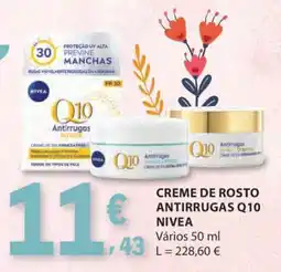 E.Leclerc CREME DE ROSTO ANTIRUGAS Q10 NIVEA promoção