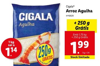 Lidl Cigala Arroz Agulha promoção